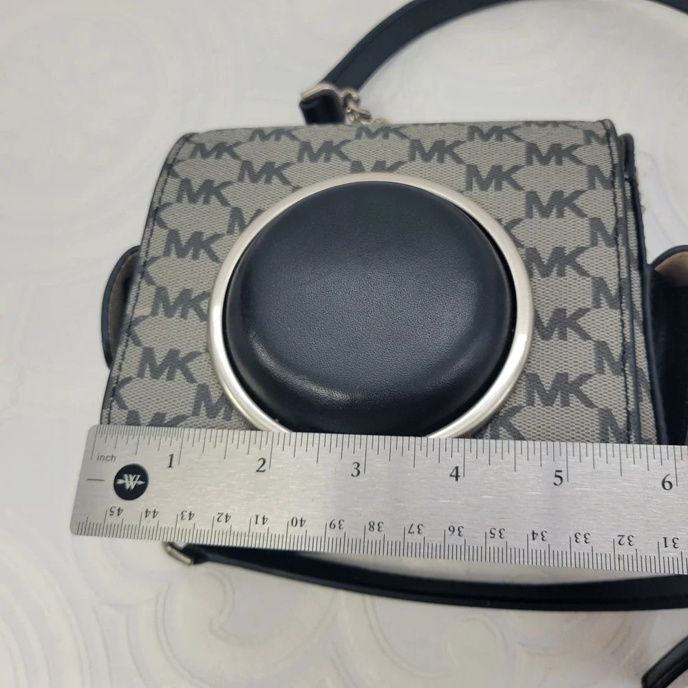Michael Kors Studio Scout Collection Medium Moulded Camera Bag Black MK Logo New